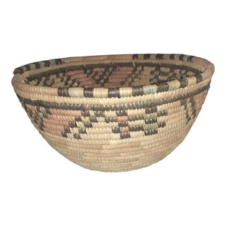 Mid 20th Century African Hand Woven Hausa Tribal Basket For Sale
