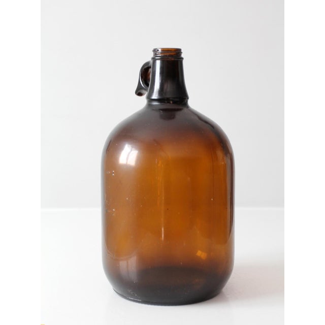 Mid-Century Modern Vintage Mid-Century One-Gallon Amber Glass Jug For Sale - Image 3 of 16
