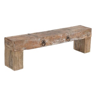 Indian Beam Rustic Teakwood Bench For Sale
