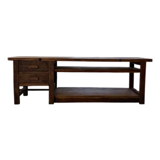 Central Island Workbench in Oak, 1950s For Sale