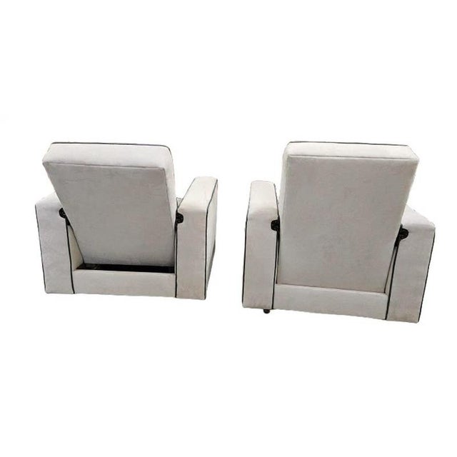Animal Skin Art Deco British Reclining Armchairs, 1930, Set of 2 For Sale - Image 7 of 9