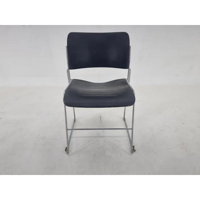 Mid-Century Modern Mid-Century Black and Chrome Model 40/4 Side Chair attributed to David Rowland, 1977 For Sale - Image 3 of 9