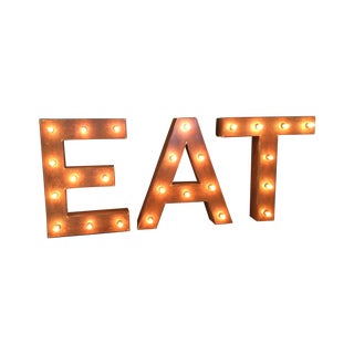 1940s Vintage Up-Cycled Ambient 'Eat' Sign For Sale