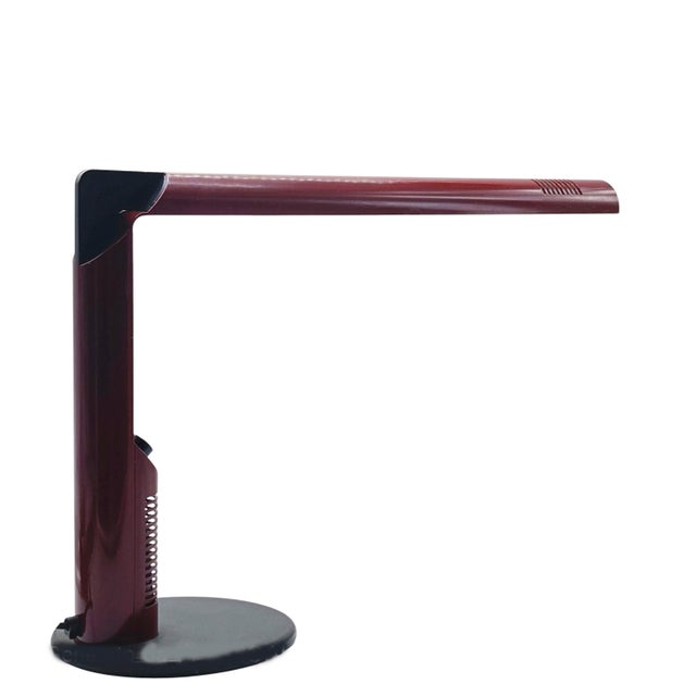Maroon Abele Table Lamp by Gianfranco Frattini for Luci Milano, Italy, 1980s For Sale - Image 8 of 8