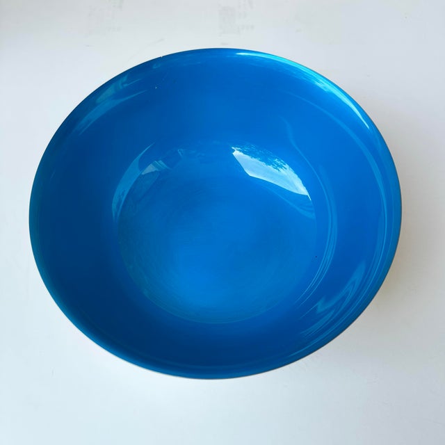 Reed & Barton Vintage Reed & Barton Silver Plate and Blue Enamel Revere Bowl — 8” For Sale - Image 4 of 7