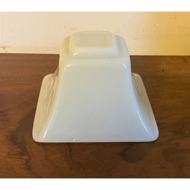 White Antique 19th Century Chinese White Peking Glass Square Libation Cup For Sale - Image 8 of 12