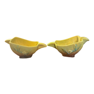 Vintage Roseville Wincraft Chartreuse Creamer and Sugar Bowl Set ca.1948