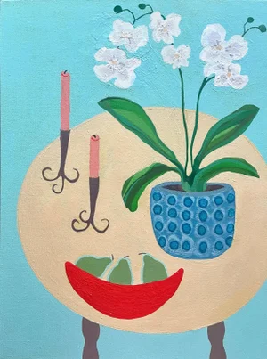 Still Life With Orchids and Pears