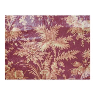 Vintage Chintz Polished Cotton Purple Taupe Floral Fabric Panels For Sale