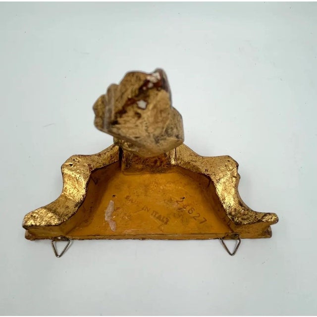 Sculpture Materials Set of 2 Mid-Century Italian Gilt Wall Shelves or Decorative Brackets For Sale - Image 7 of 11