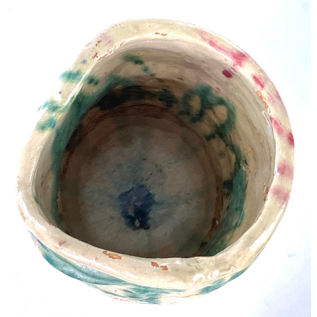 1960s Vintage, Large, Studio Art Pottery Vase-Exposed Coil Rope, Wrap Design – In a Brutalist Design – Signed Sheila on the Bottom For Sale - Image 5 of 6