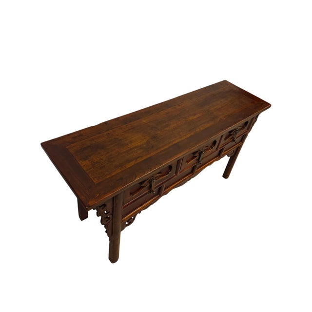 Early 19th Century Antique 19th Century Solid Elm Altar Console Table For Sale - Image 5 of 7