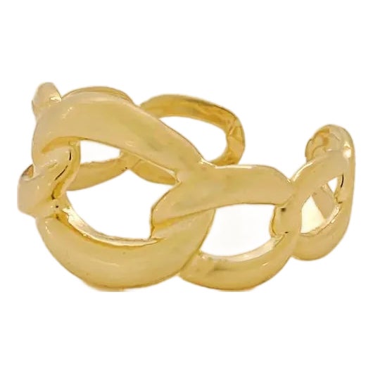 Stylish Adjustable Mira Gold Ring, Size 5 For Sale