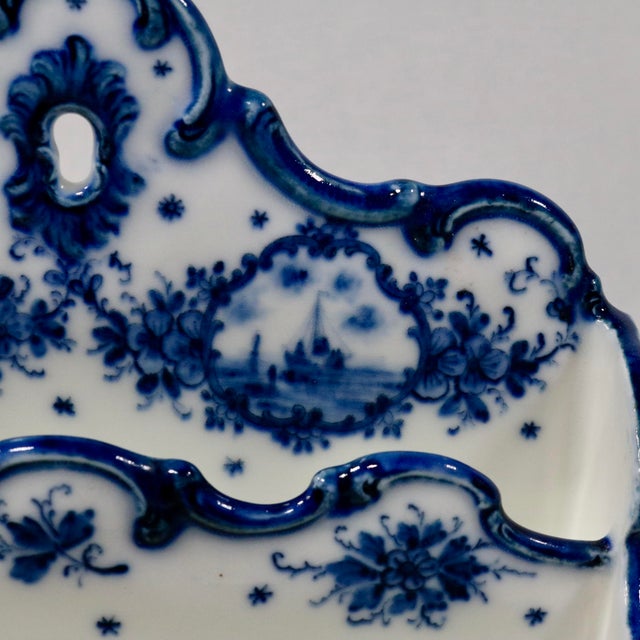 Delft Pattern Blue and White Letter Holder and Receipt Spindle For Sale - Image 9 of 16