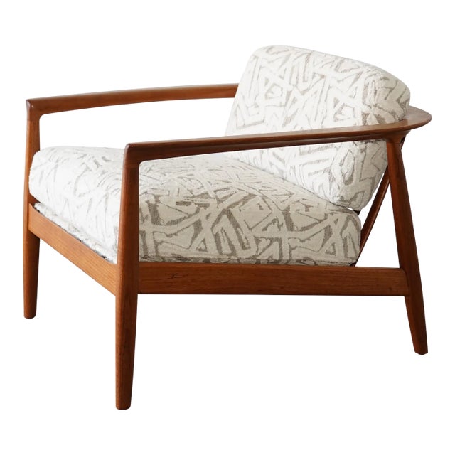 1960s Folke Ohlsson Danish Modern Walnut Lounge Chair for Dux Model 72-C For Sale