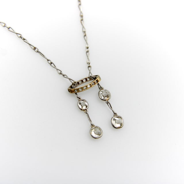 1900-1909 Edwardian Platinum Old Mine Cut Diamond Negligee Necklace For Sale In Los Angeles - Image 6 of 9