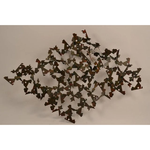 Metal Polychrome Brutalist Wall Mount Sculpture For Sale - Image 7 of 11