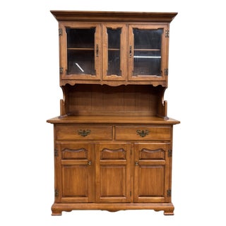 Vintage Tell City Young Republic Colonial China Cabinet Buffet Hutch and Cupboard For Sale