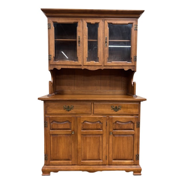Vintage Tell City Young Republic Colonial China Cabinet Buffet Hutch and Cupboard For Sale