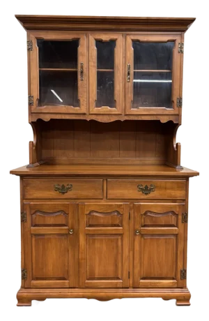 Vintage Tell City Young Republic Colonial China Cabinet Buffet Hutch and Cupboard