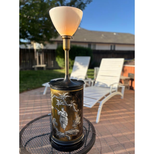 Chinoiserie 1990s Large Chinoiserie Style Lamp For Sale - Image 3 of 3