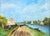 Dutch School Oil Painting of a Dutch River Scene by Satori Gregorakis For Sale - Image 4 of 4