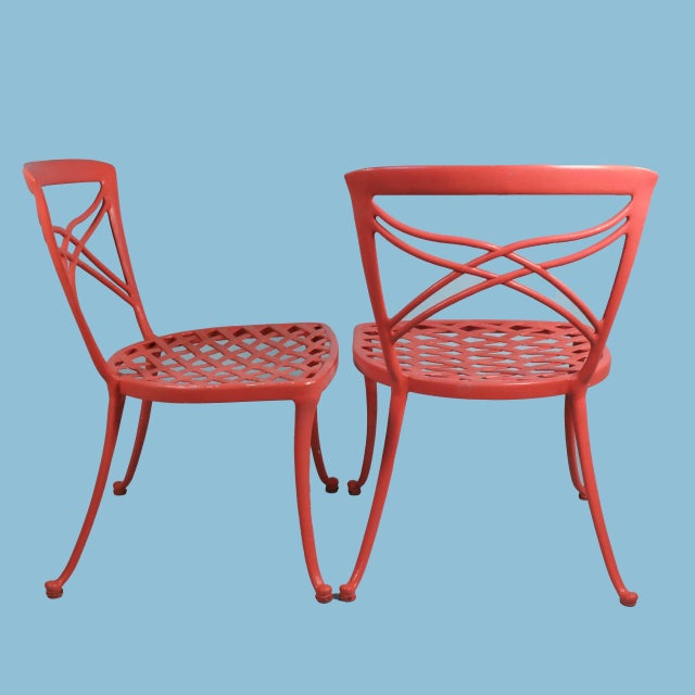 Mid-Century Modern Late 20th Century Pair of Pink Brown Jordan Style Side Chair For Sale - Image 3 of 5