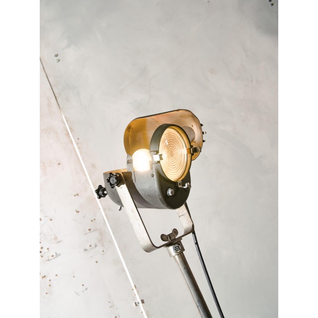 Gray Fresnel Theater Projector Floor Lamp from Lita, France, 1950s For Sale - Image 8 of 18