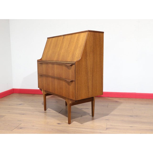 Mid-Century Modern Mid Century Modern Vintage Teak Bureau Secretaire Desk by S Form Danish Style For Sale - Image 3 of 10