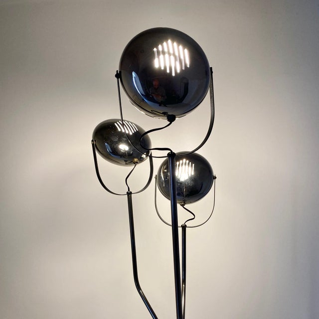 Vintage Chrome Floor Lamp with Adjustable Lights by Reggiani, Italy, 1960s For Sale - Image 10 of 16