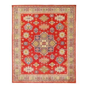 Red Color Fine Hand Knotted Kazak Rug
