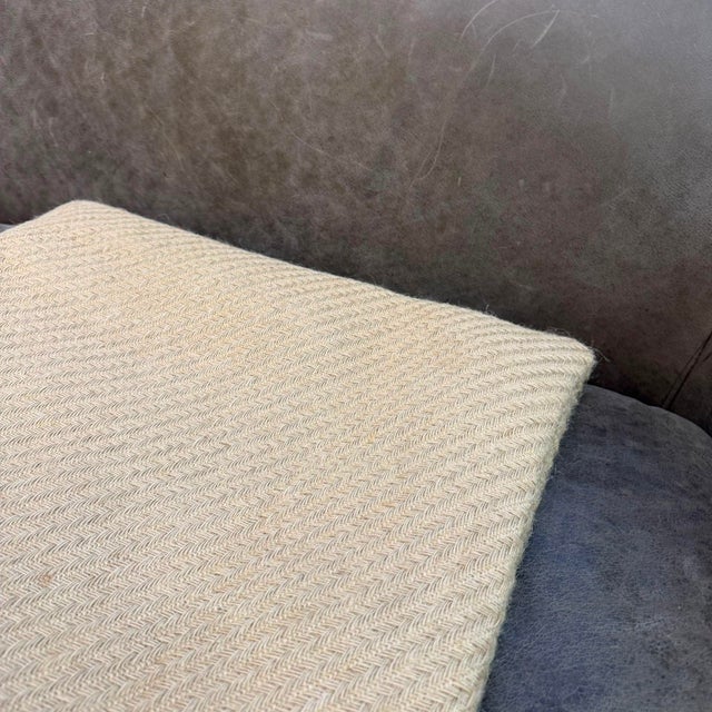 Linen Herringbone Minimalist Cushion Cover For Sale - Image 4 of 12