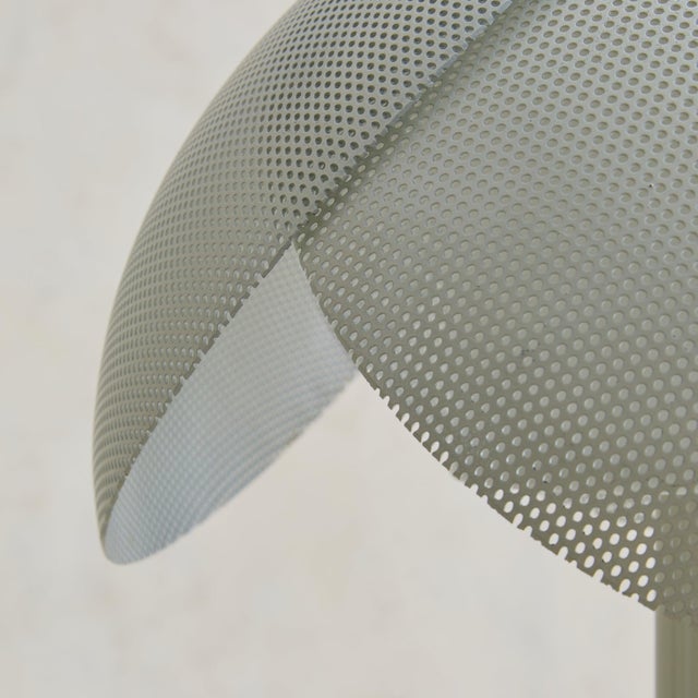 Vintage Italian Perforated Metal Table Lamp with Acrylic Diffuser For Sale - Image 12 of 18