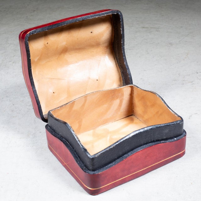 Mid-Century Modern Mid-Century Italian Mongrammed Humpback Calfskin Trinket Box c.1960 For Sale - Image 3 of 8