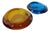 Amber & Blue Sklo Union Glass Ashtrays by Rudolf Jurnikl, Czechoslovakia, 1960s, Set of 2 For Sale