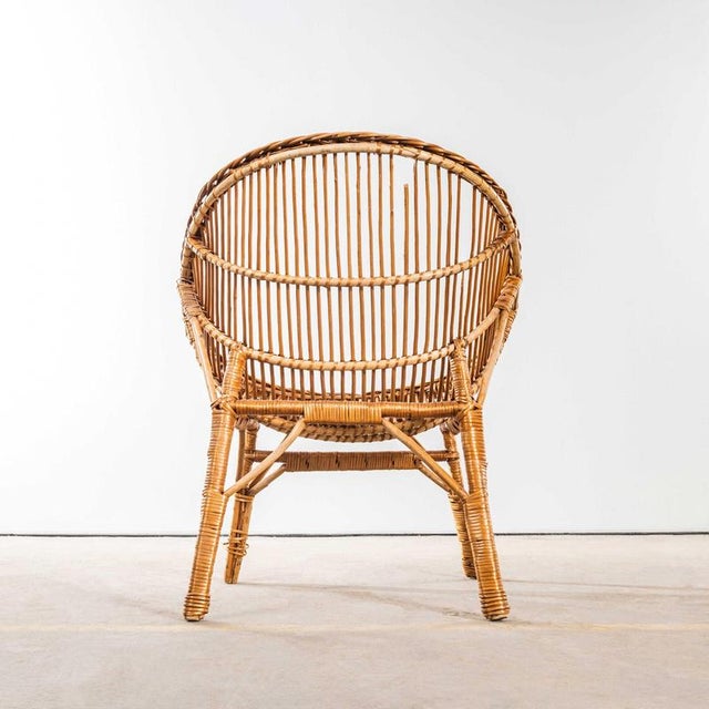 1960s French Rattan Dish Armchair, 1960s For Sale - Image 5 of 9