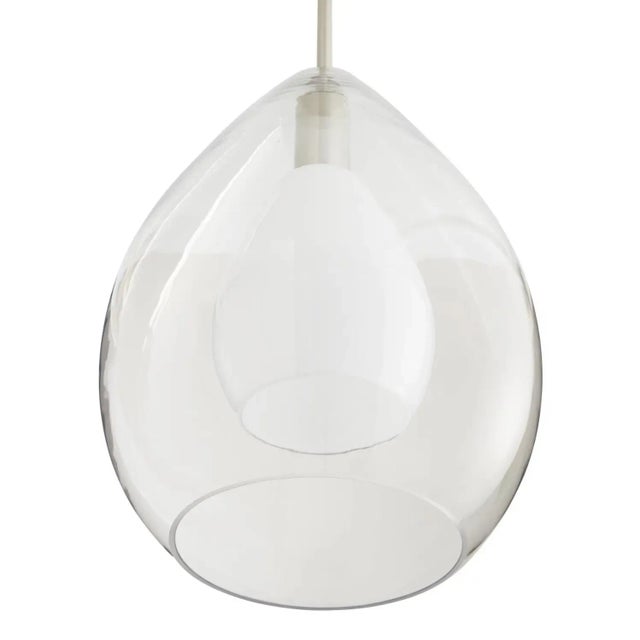 Stylish Contemporary Arteriors Brushed Nickel and Glass Nala Pendant, showroom floor sample, original retail $1287...