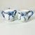 These are so lovely. A set of ceramic Creamer and Covered Sugar Bowl featuring a French Cornflower Blue Ribbon and Bow on...