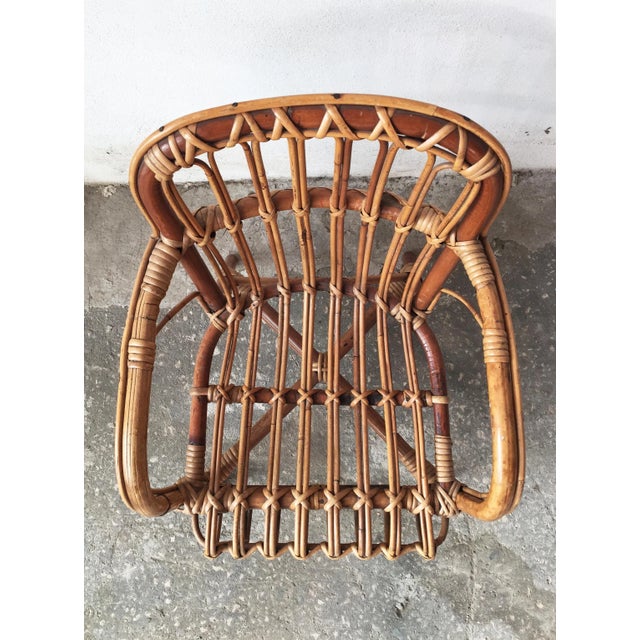 1950s Mid-Century Rattan and Bamboo Baby Chair, 1950s For Sale - Image 5 of 7