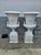 Huge Five Foot Italian Blanc De Chine Terracotta Urns on Pedestals W Faces sold as found showing normal signs of wear...