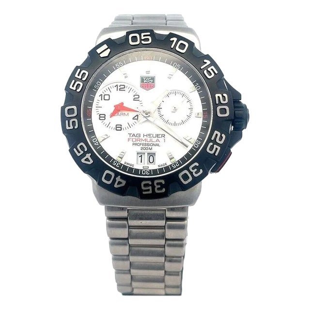 6718 Tag Heuer Formula 1 Men's Watch Steel Wah111B 41mm Date Silver Dial For Sale