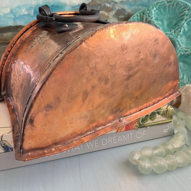 Vintage Dovetailed Copper Bin With Forged Iron Handle For Sale - Image 9 of 9
