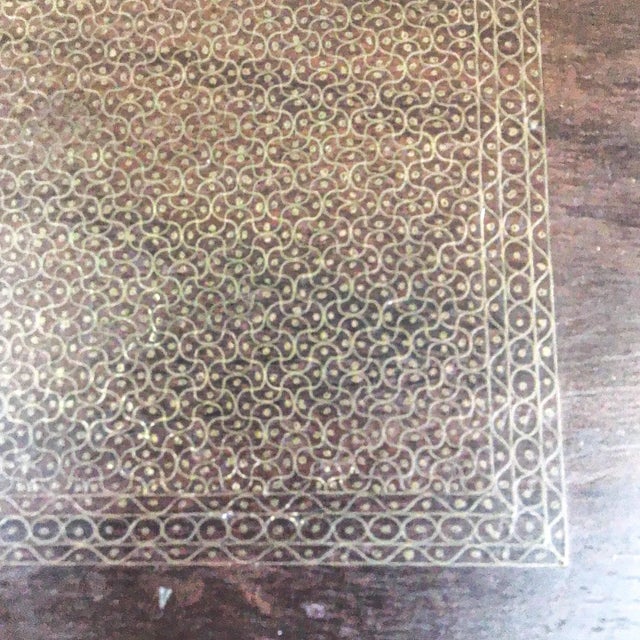 Vintage Large Mahogany Brass Inlaid Treasure Jewelry Box For Sale - Image 11 of 13