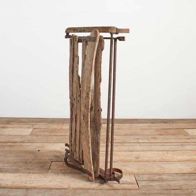 Antique French Rustic Iron Folding Garden Bench For Sale - Image 10 of 12