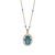 Metal Hamsa Hand Good Fortune Turquoise Pendant Gold Chain Necklace For Sale - Image 7 of 7