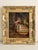 Beautiful antique oil on canvas painting depicting a young peasant woman standing beside old stone steps while balancing a...