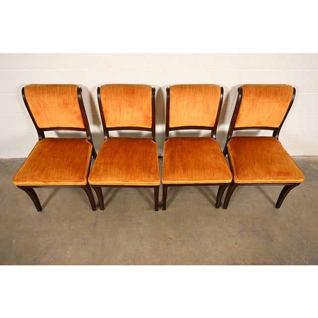 1960s Kittinger Regency Carved Mahogany Dining Chairs, Set of Four For Sale - Image 5 of 13