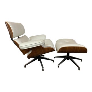 Midcentury Modern Eames Style Lounge Chair and Ottoman For Sale
