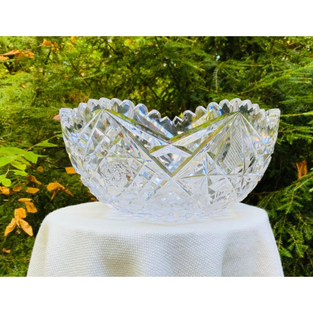 French Cut Crystal Salad Bowl - Late 19th Century c.1880 For Sale - Image 15 of 18