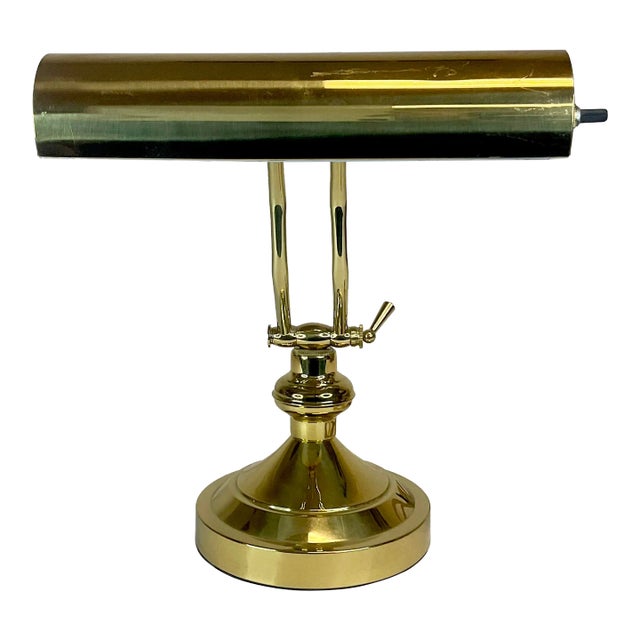1970s Mid-Century Art Deco Articulating Brass Bankers/Piano Desk Lamp For Sale